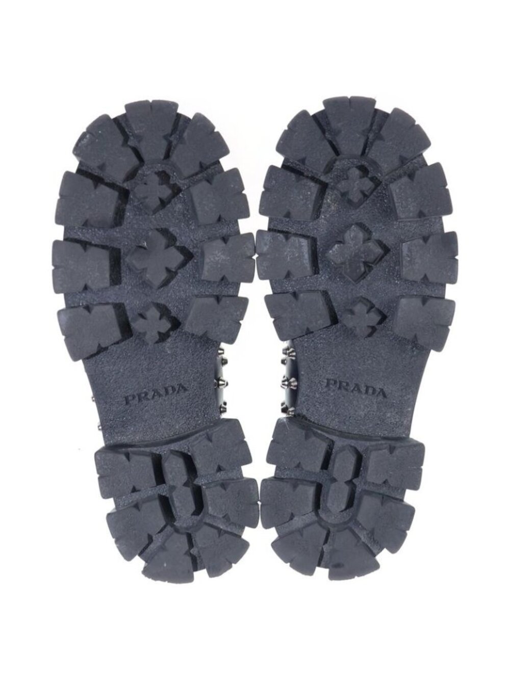 Prada Monolith Brushed Leather Studded Loafers Black - Picture 5 of 6